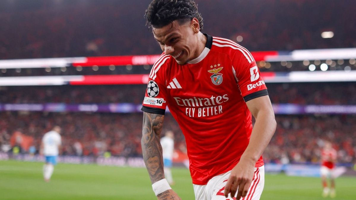 Richard Ríos celebró su primer gol en la Champions League