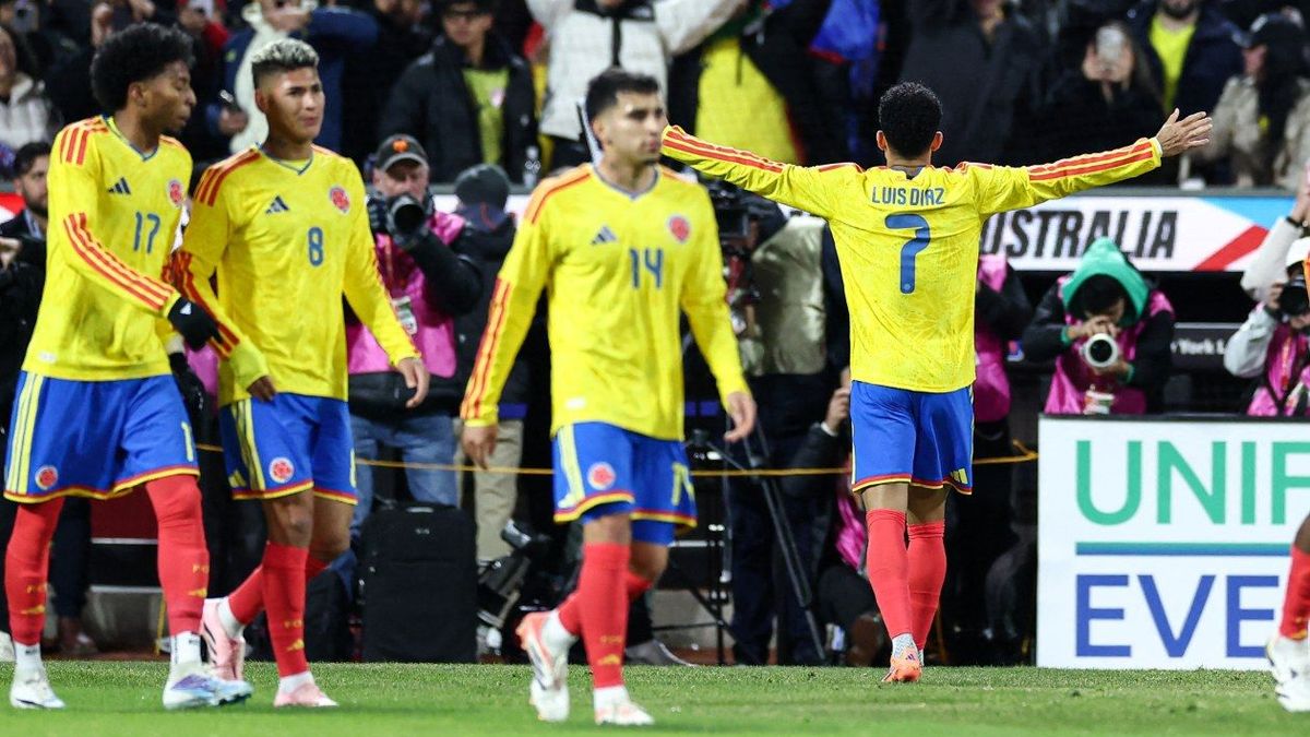 Selección Colombia celebra goles vs Australia en Fecha FIFA