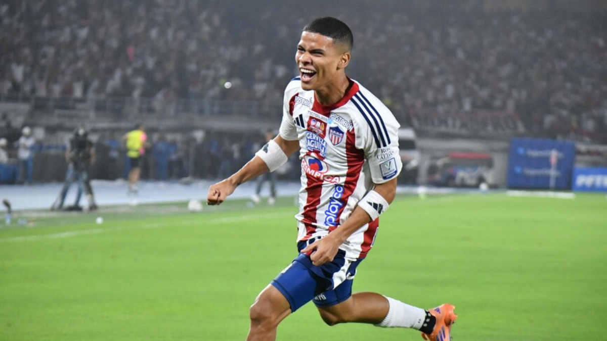 José Enamorado celebrando uno de sus goles frente a Tolima