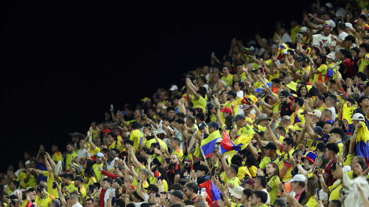 Hinchas colombianos en el partido amistoso frente a Nueva Zelanda