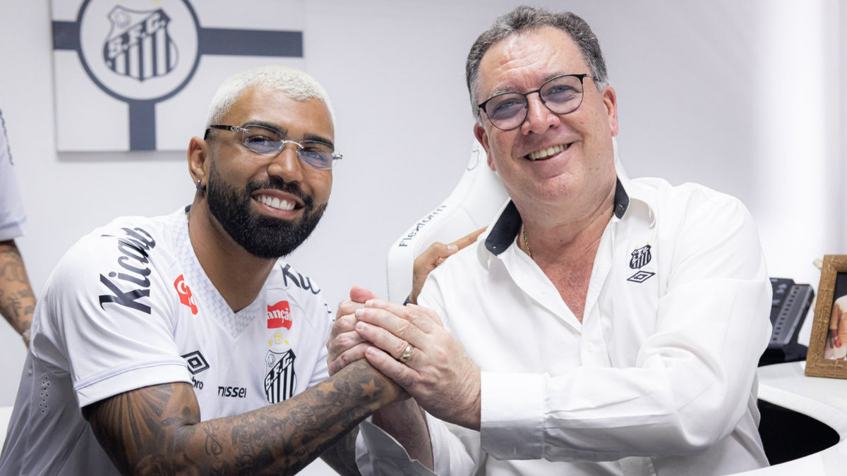 Gabriel Barbosa presentado en Santos