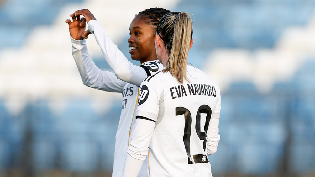 Linda Caicedo celebra en el Madrid