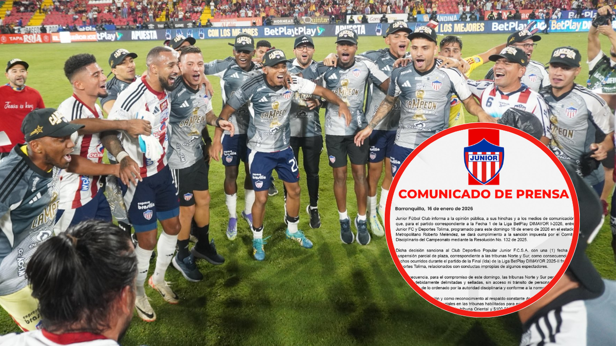 Junior tendría importante desventaja para el debut de Liga BetPlay contra Tolima