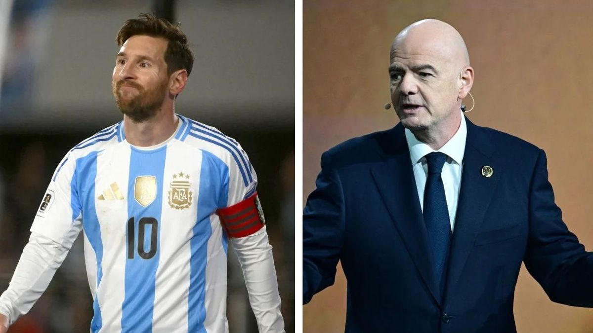 Lionel Messi y Gianni Infantino