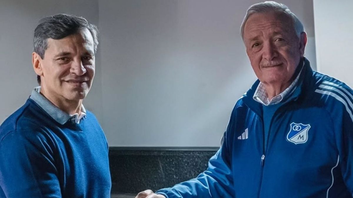 Fabián Bustos y Enrique Camacho, DT y Presidente de Millonarios.