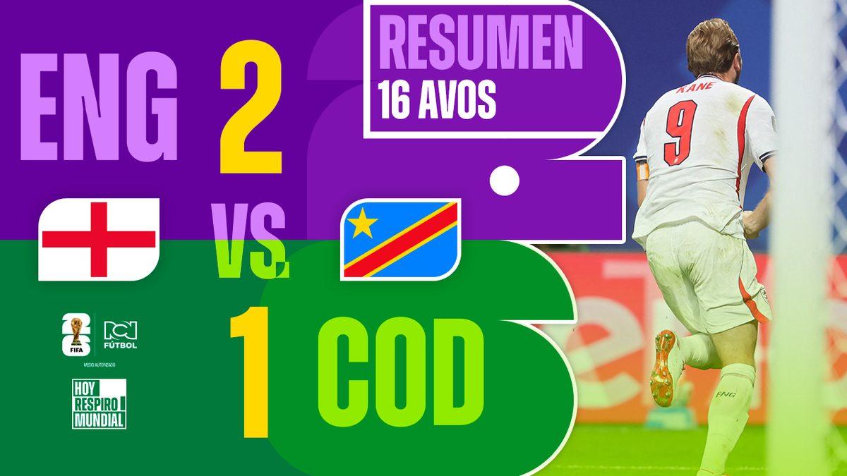 Inglaterra derrotó al Congo en la Copa del Mundo