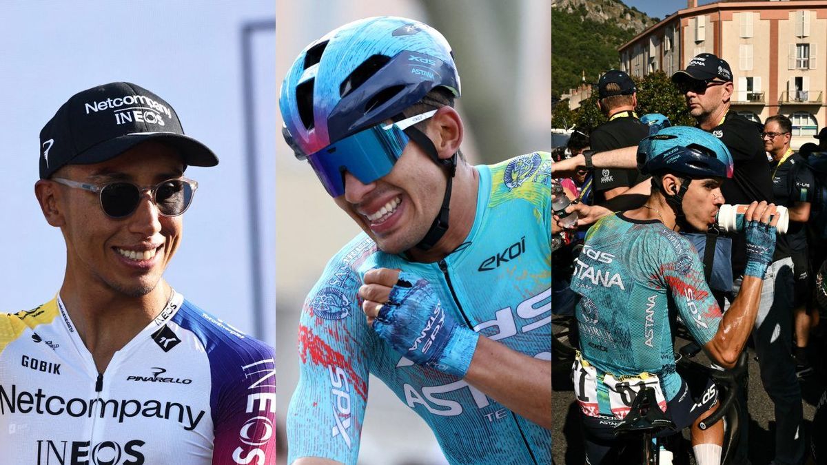 Egan Bernal, Harold Tejada y Sergio Higuita