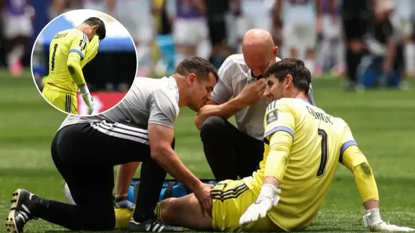 Drama de Courtois: salió entre lágrimas cuando el partido se encaminaba al tiempo extra
