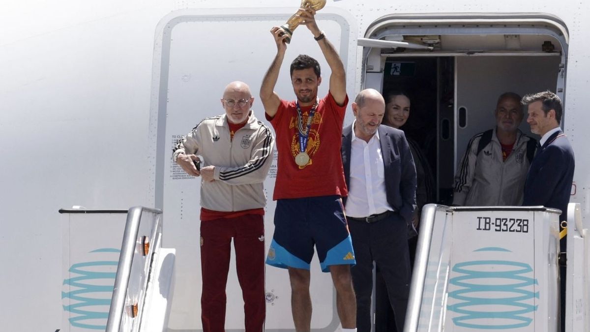 España llego a Madrid para celebrar el Mundial