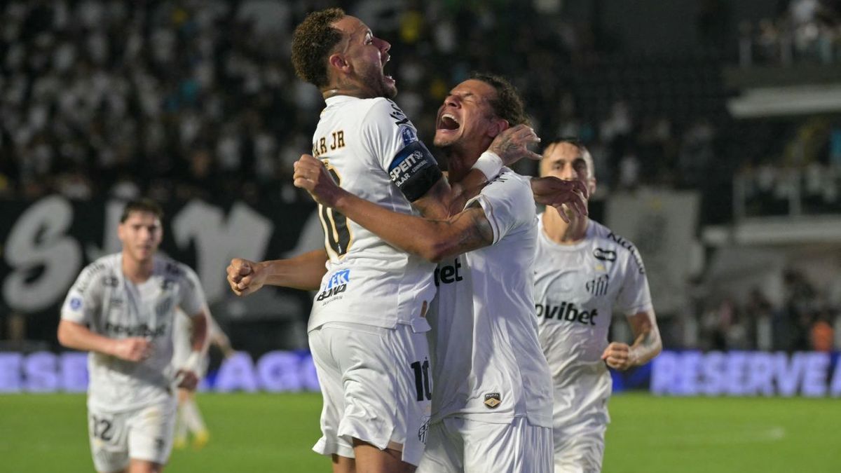 Neymar con el Santos por la Copa Sudamericana
