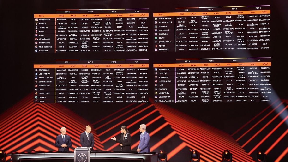 Así se jugará la fase de la liga de la UEFA Europa League 2026/2027.