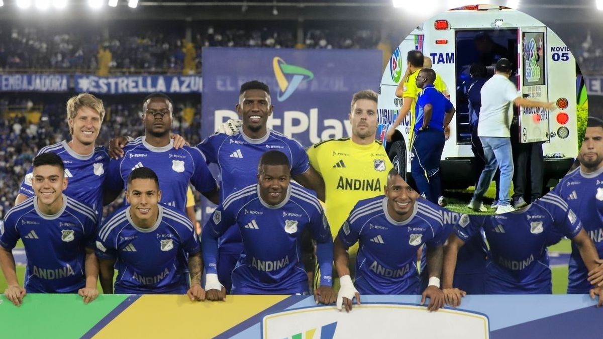 Jugador de Millonarios fue llevado en ambulancia
