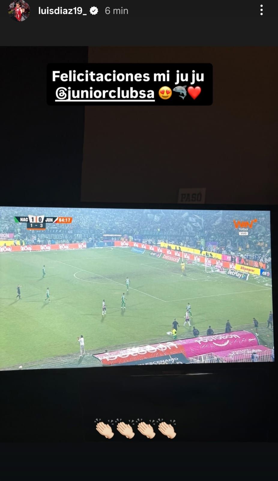 Mensaje de Luis Díaz a Junior