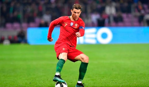 Cristiano Ronaldo jugando con la Selección de Portugal