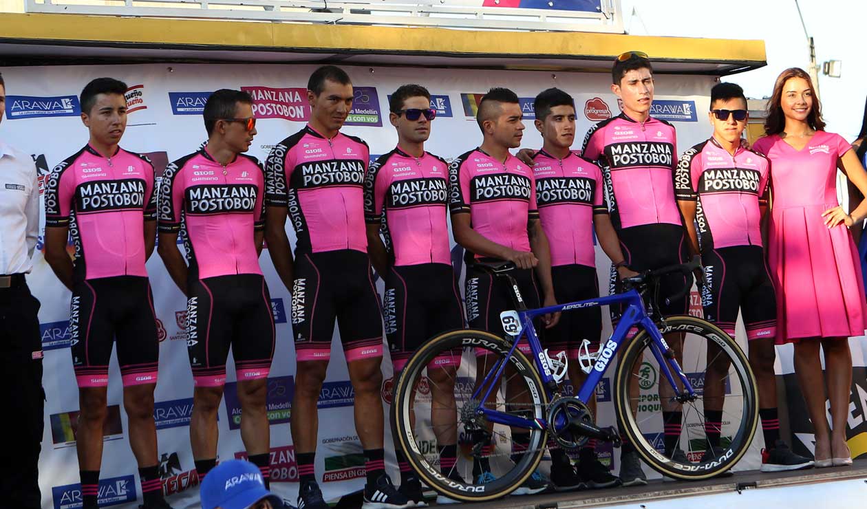 Presentación del equipo Manzana Postobón en el Clásico RCN 2018 