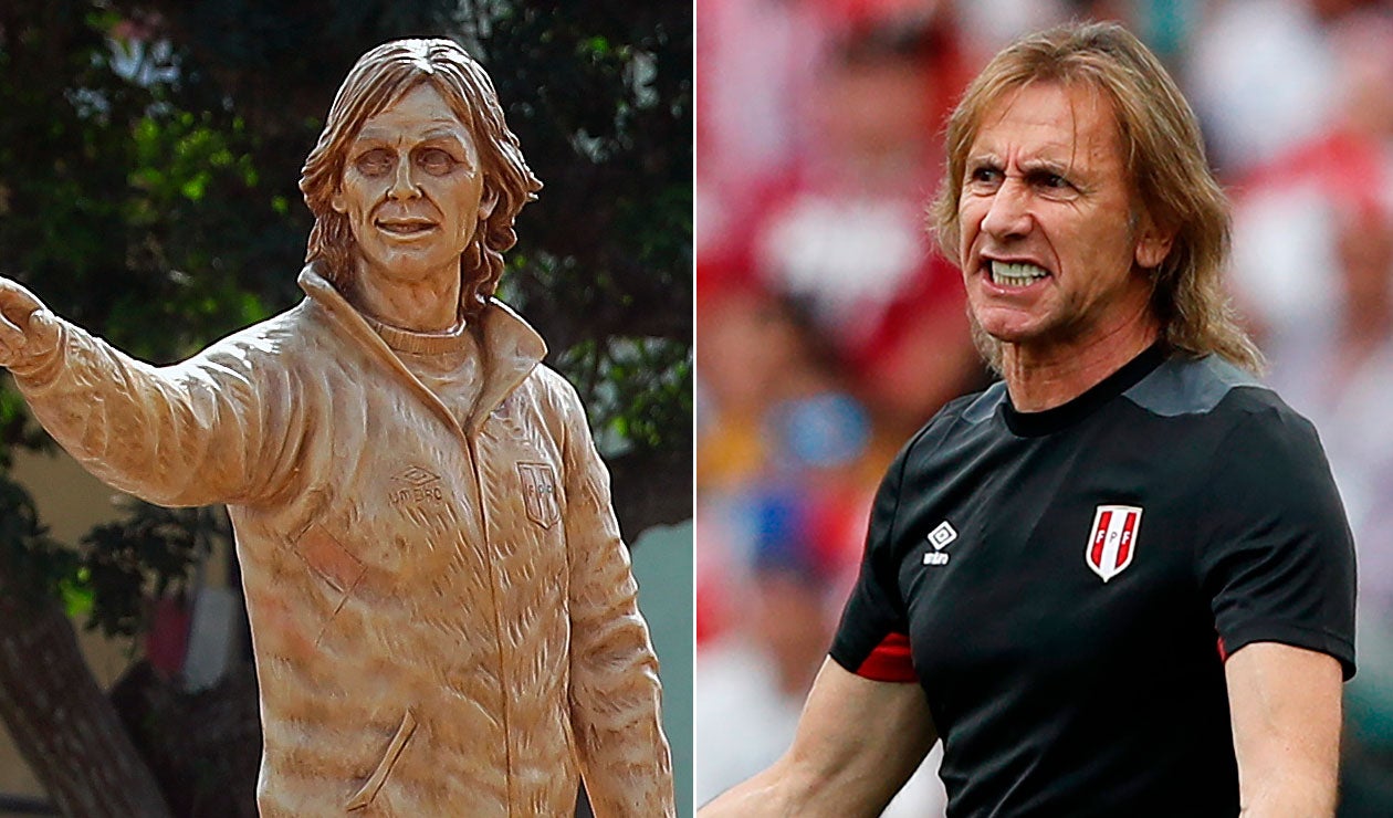 La estatua a Ricardo Gareca en Perú tras la clasificación al Mundial