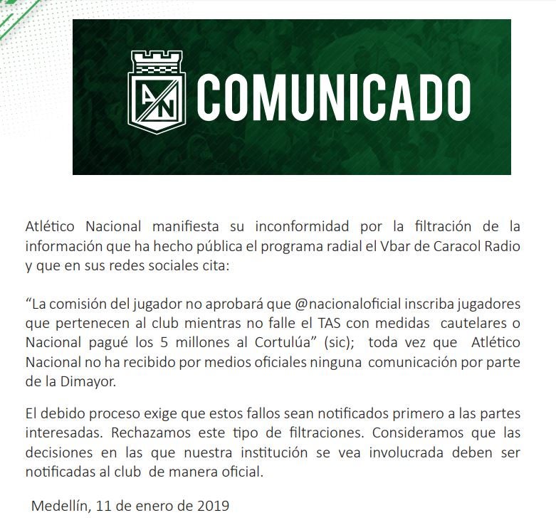 Nacional comunicado