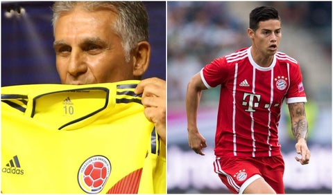 Carlos Queiroz y James Rodríguez