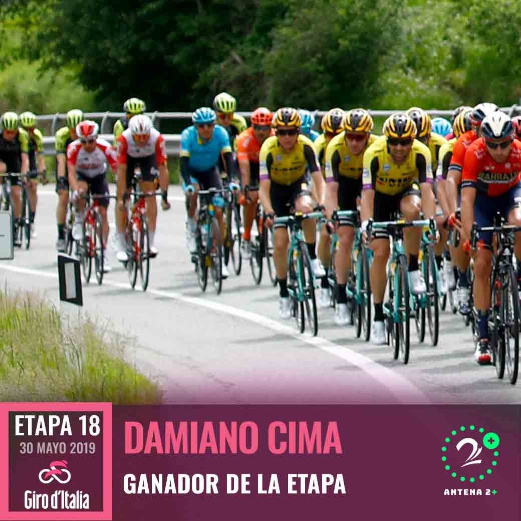Damiano Cima (Nippo-Vini Fantini) fue el ganador de la fracción 18
