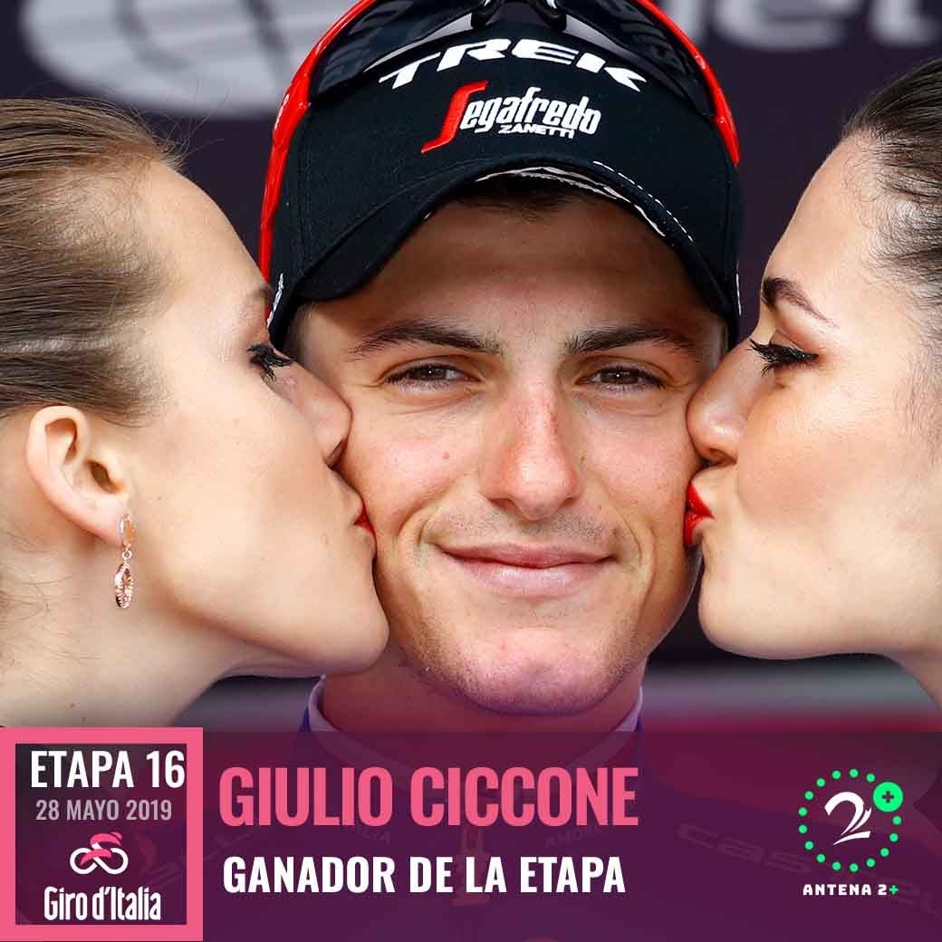 Giulio Ciccone (Trek-Segafredo) ganó la fracción 16 del Giro de Italia