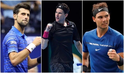 Djokovic, Thiem y Nadal