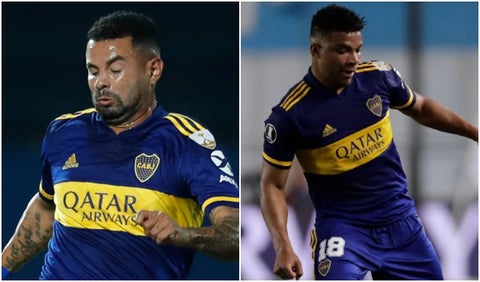Edwin Cardona y Frank Fabra, jugadores de Boca Juniors
