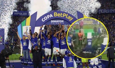 El golpe de una mujer por intentar detener a hincha de Millos que invadió la cancha