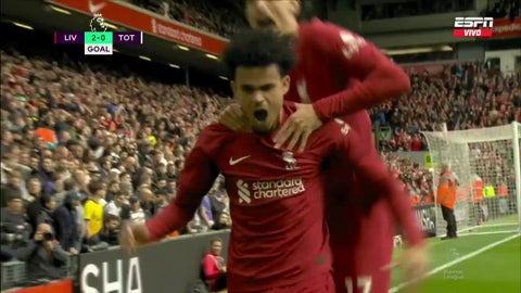 Luis Díaz volvió a marcar gol con el Liverpool en la Premier League