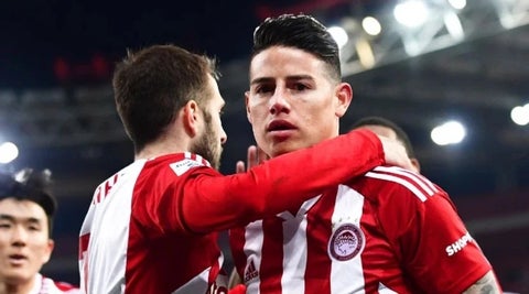 James Rodríguez en el Olympiacos 2023