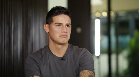 James Rodríguez durante la entrevista con el Canal RCN