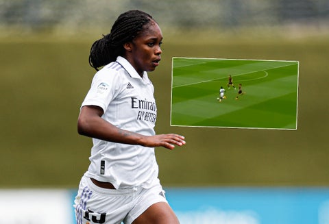 Linda Caicedo en la penúltima fecha de la Liga F con el Real Madrid