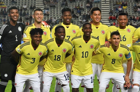 La Selección Colombia en el partido ante Japón del Mundial sub 20 de Argentina
