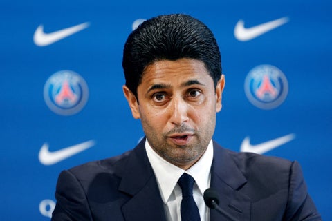 Nasser al Khelaifi durante la presentación de Luis Enrique en el PSG