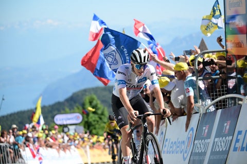 Pogacar tras el ataque a Vingegaard en el Tour