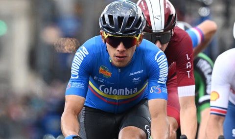 Hárold Tejada, de la selección Colombia de patinaje en el mundial de ciclismo