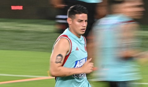 James Rodríguez en un entrenamiento de la Selección Colombia