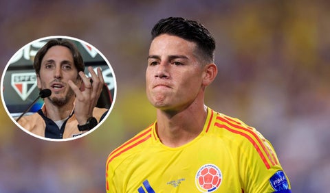 James Rodríguez y Luis Zubeldía
