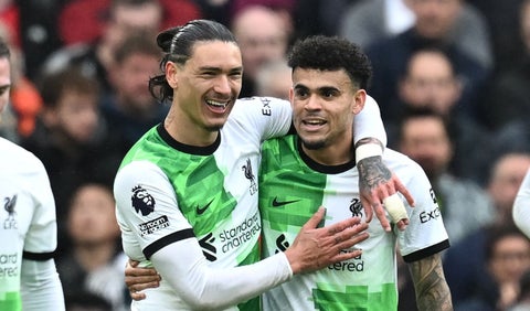 Luis Díaz y Darwin Núñez en el Liverpool