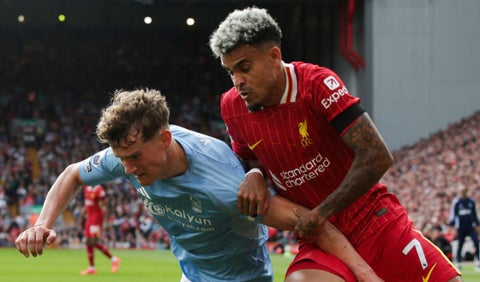 Luis Díaz en Liverpool vs Nottingham