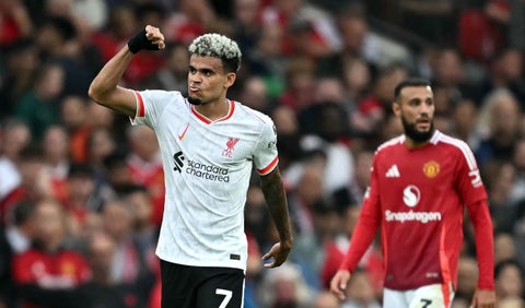 Luis Díaz vs Manchester United en la Premier League