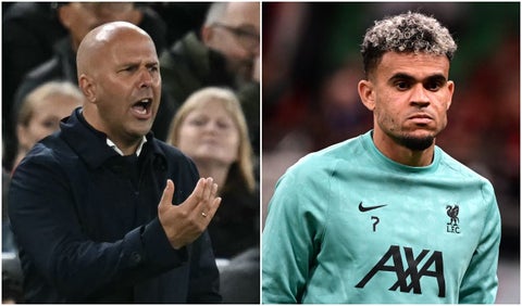 Arne Slot y Luis Díaz