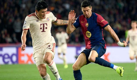 Jugadores del Barcelona y Bayern Múnich