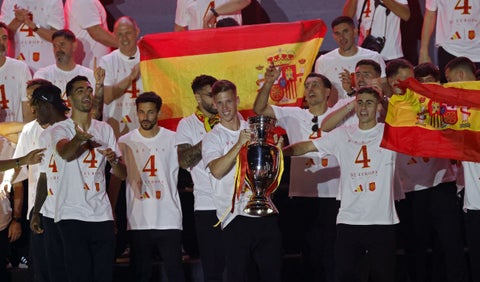 Selección España celebra la Eurocopa