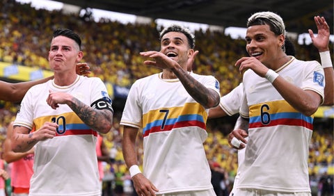 Richard Ríos y James Rodríguez