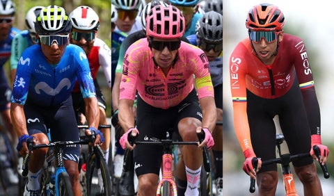 Nairo Quintana, Rigoberto Urán y Egan Bernal