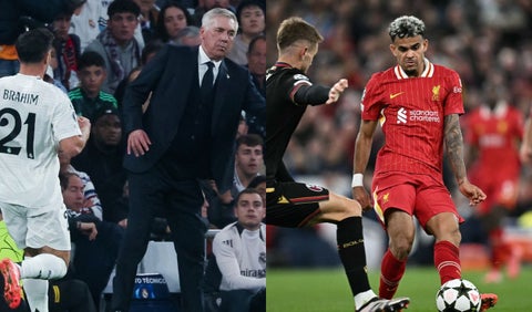 Carlo Ancelotti y Luis Díaz