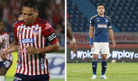 Carlos Bacca y Radamel Falcao, futbolistas colombianos