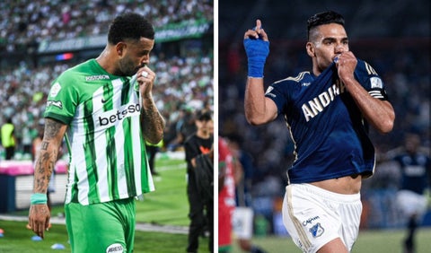 Edwin Cardona y Radamel Falcao, futbolistas colombianos