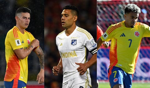 James Rodríguez, Falcao García y Luis Díaz