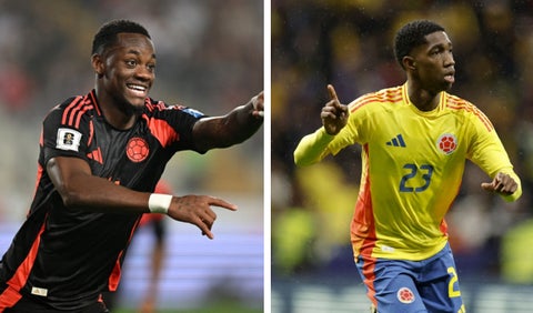 Jhon Durán y Yáser Asprilla, futbolistas colombianos